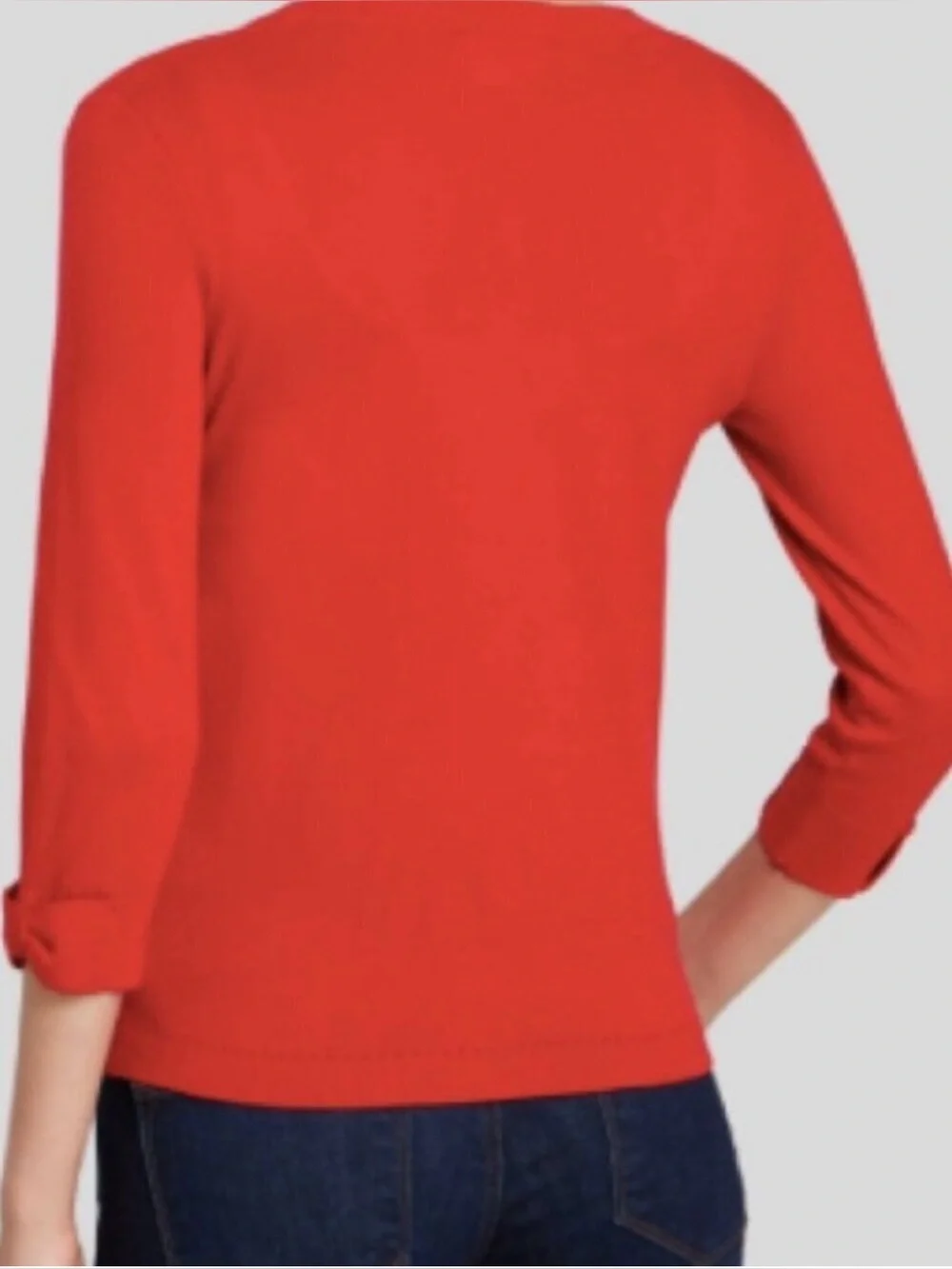 Kate Spade Somerset Bow Cuff Red Button-Front Cardigan Cashmere Blend Size M